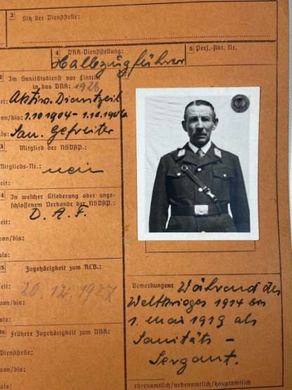 Original WWII German DRK administration membership card (Eibelstadt)