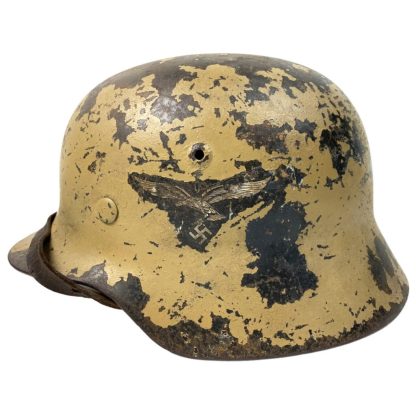 Original WWII Luftwaffe M35 DD camouflage helmet - ET64