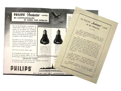 Original WWII Dutch Luchtbeschermingsdienst Phillips blackout lamps flyer
