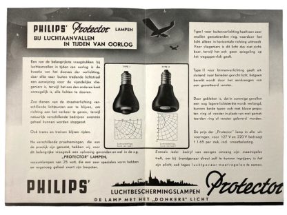Original WWII Dutch Luchtbeschermingsdienst Phillips blackout lamps flyer