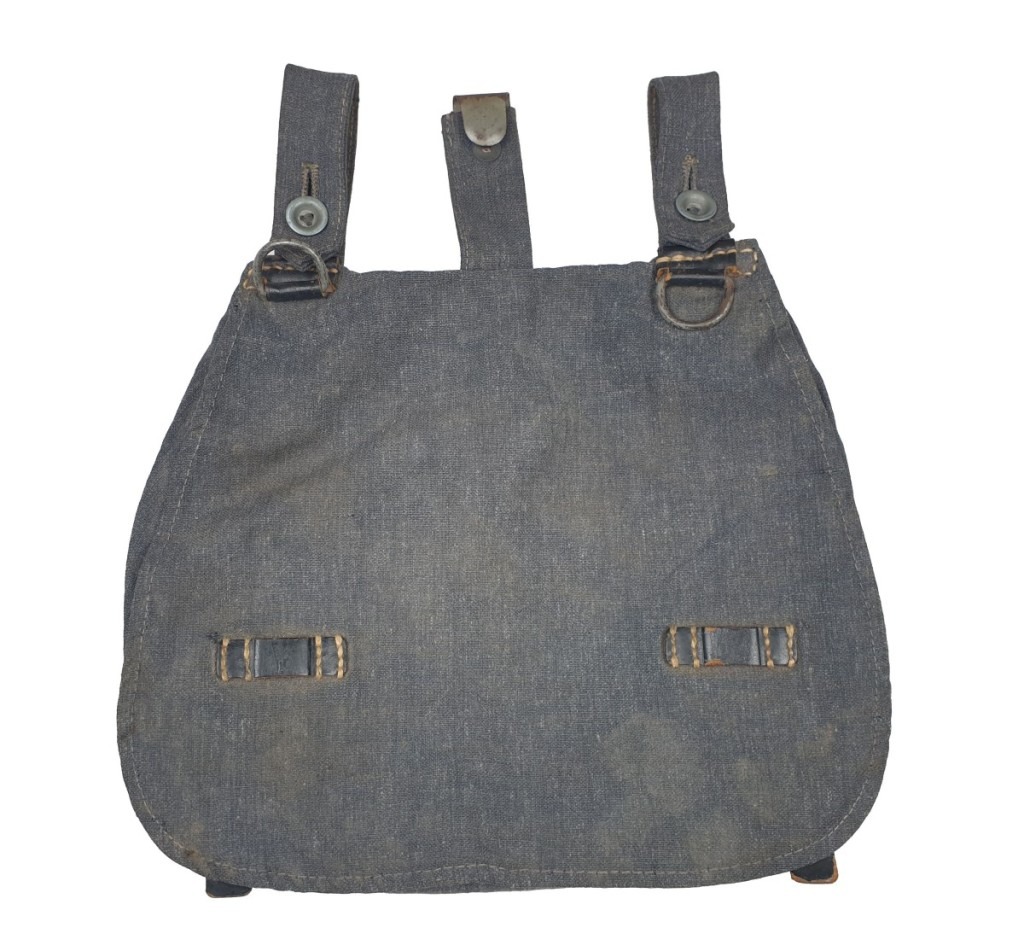 thumbnail image 2 of German WW2 M31 Bread Bag With Shoulder Strap – Luftwaffe Blue Reproduction 2 of 3