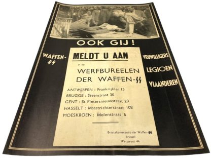 Original WWII Flemish Waffen-SS 'SS-Freiwilligen Legion Flandern' recruitment poster