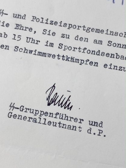 Original WWII German SS-Gruppenführer Rauter letter with autograph (Arnhem)