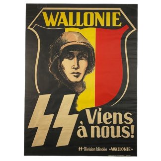 Original WWII Walloon Waffen-SS volunteers legion poster