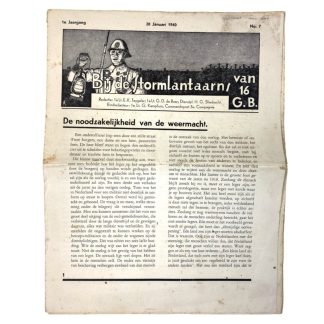 Original Pre 1940 Dutch army mobilization newspaper 16 G.B.