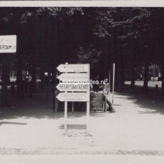 Original WWII Dutch photo German signs on Lange Voorhout in Den Haag