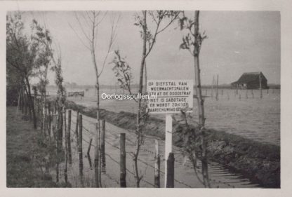 Original WWII Dutch photo flooded area in Loosduinen