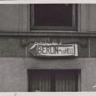 Original WWII Dutch photo Allied sign in Den Haag