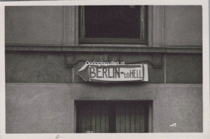 Original WWII Dutch photo Allied sign in Den Haag