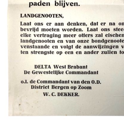 Original WWII Dutch liberation poster Bergen op Zoom
