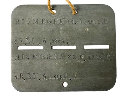 Original Pre 1940 Dutch army dog tag '1ste Regiment Luchtdoelartillerie'