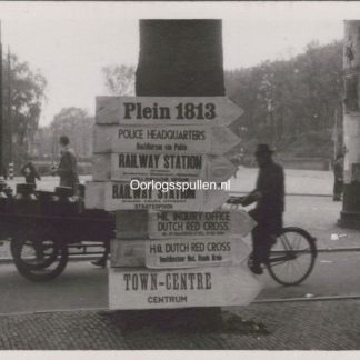 Original WWII Dutch photo Allied signs in Den Haag
