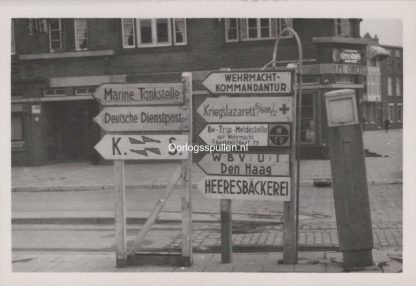 Original WWII Dutch photo German signs in Den Haag