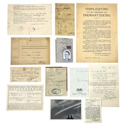 Original WWII Dutch documents grouping from Org. Todt member from Haren (Groningen)