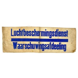 Original WWII Dutch Luchtbeschermingsdienst armband 'Warning department'