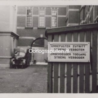 Original WWII Dutch photo German sign near the Mauritshuis in Den Haag
