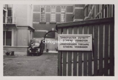 Original WWII Dutch photo German sign near the Mauritshuis in Den Haag