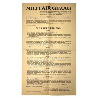 Original WWII Dutch 'Militair Gezag' poster Vught