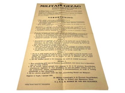 Original WWII Dutch 'Militair Gezag' poster Vught