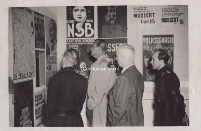 Original WWII Dutch NSB photo - Max Blokzijl and Mr. Schuilenburg during the exhibition Herlevend Nederland