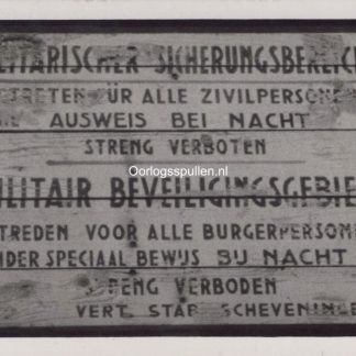 Original WWII Dutch photo German sign in Scheveningen