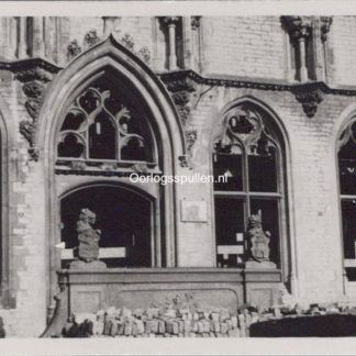 Original WWII Dutch photo of damaged town hall of Middelburg
