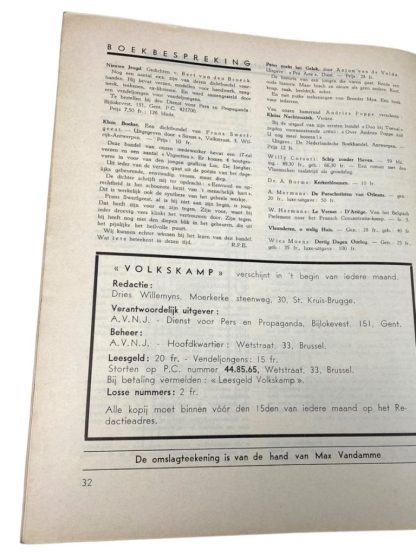 Original WWII Flemish 'Volkskamp' magazine - 1941 - double number