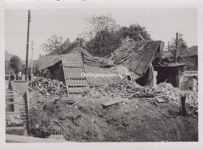 Original WWII Dutch photo May 1940 - Damaged houses in Sint-Oedenrode