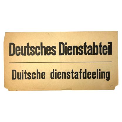 Original WWII Dutch/German paper poster/sign Deutsches Dienstabteil