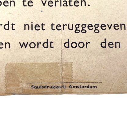 Original WWII Dutch poster regarding the city tram in Amsterdam