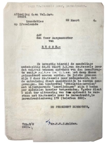 Original WWII Dutch/German documents regarding the inundations at Rhoon