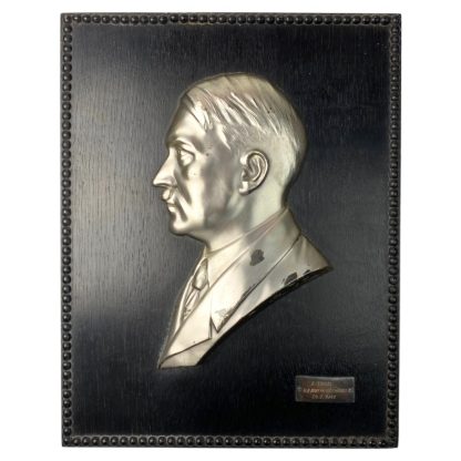 Original WWII German Adolf Hitler wall plaque by Schmidt & Hofer