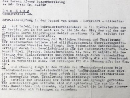 Original WWII German document regarding evacuations in Gouda, Dordrecht and Rotterdam