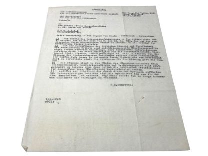 Original WWII German document regarding evacuations in Gouda, Dordrecht and Rotterdam