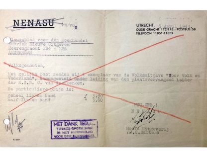 Original WWII Dutch NSB Nenasu document