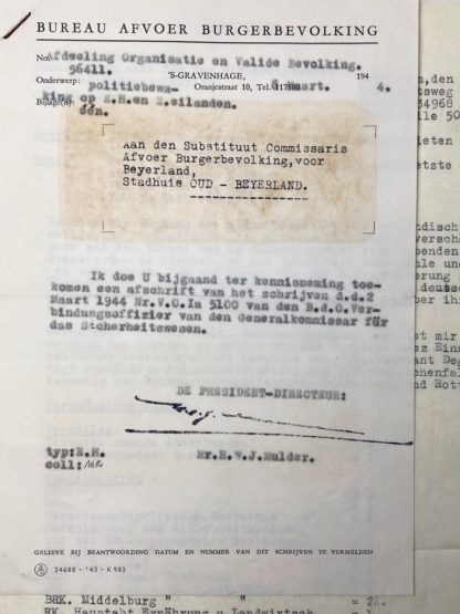 Original WWII German/Dutch set regarding the 'Polizeiliche Bewachung' in the province of Zuid-Holland and Zeeland