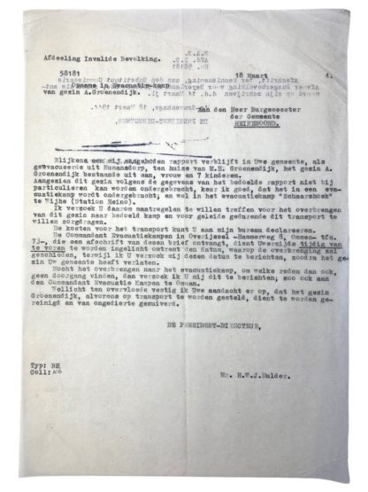 Original WWII Dutch documents regarding evacuations in Heinenoord, Klaaswaal and Piershil