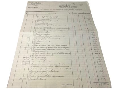 Original Pre 1940 Dutch budget document for Bergen Airfield in Noord-Holland