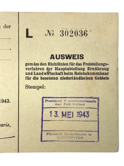 Original WWII German Personalausweis from Bodegraven