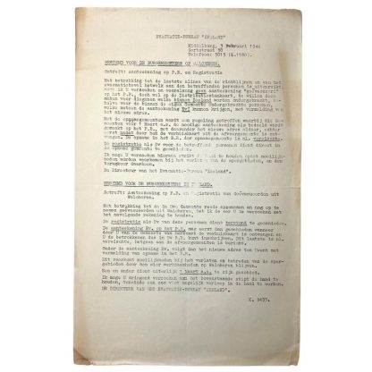 Original WWII Dutch persoonsbewijs related document Walcheren (Zeeland)