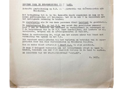 Original WWII Dutch persoonsbewijs related document Walcheren (Zeeland)