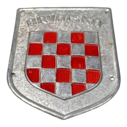 Original WWII Croatian 'HRVATSKA' volunteer shield for the Croatian Light Transport Regiment Legion in the Italian army
