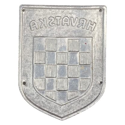 Original WWII Croatian 'HRVATSKA' volunteer shield for the Croatian Light Transport Regiment Legion in the Italian army