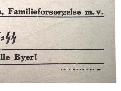 Original WWII Danish Waffen-SS recruitment poster ‘Danske Mænd!’
