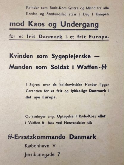 Danish Waffen-SS ‘Frikorps Danmark’ recruitment leaflet