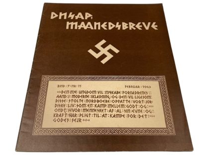 Original WWII Danish DNSAP Maaneds-Breve magazine - Nr. 11 February 1943