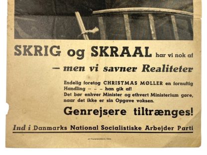 Original WWII Danish DNSAP extremely rare elections poster