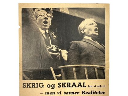 Original WWII Danish DNSAP extremely rare elections poster