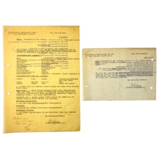 Original WWII Flemish Waffen-SS trainingscenter Sennheim documents