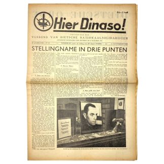 Original WWII Flemish 'Hier Dinaso!' collaboration newspaper